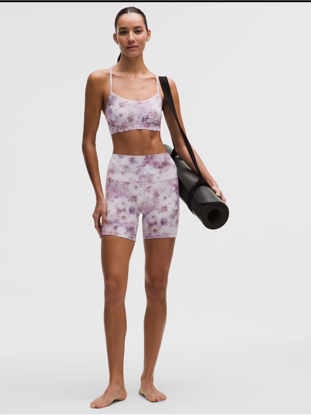 NWT Lululemon Flow Y Bra Nulu Meadow Haze Pink Multi Size 6